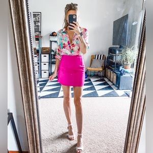 NWT ZARA - floral satin effect shirt